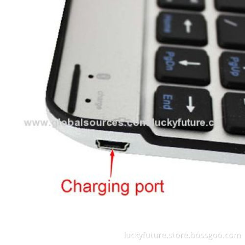 Portable 78 Keys Aluminum Alloy Bluetooth V3.0 Keyboards for iPad 2/3/4 Work as Laptop-Black/White